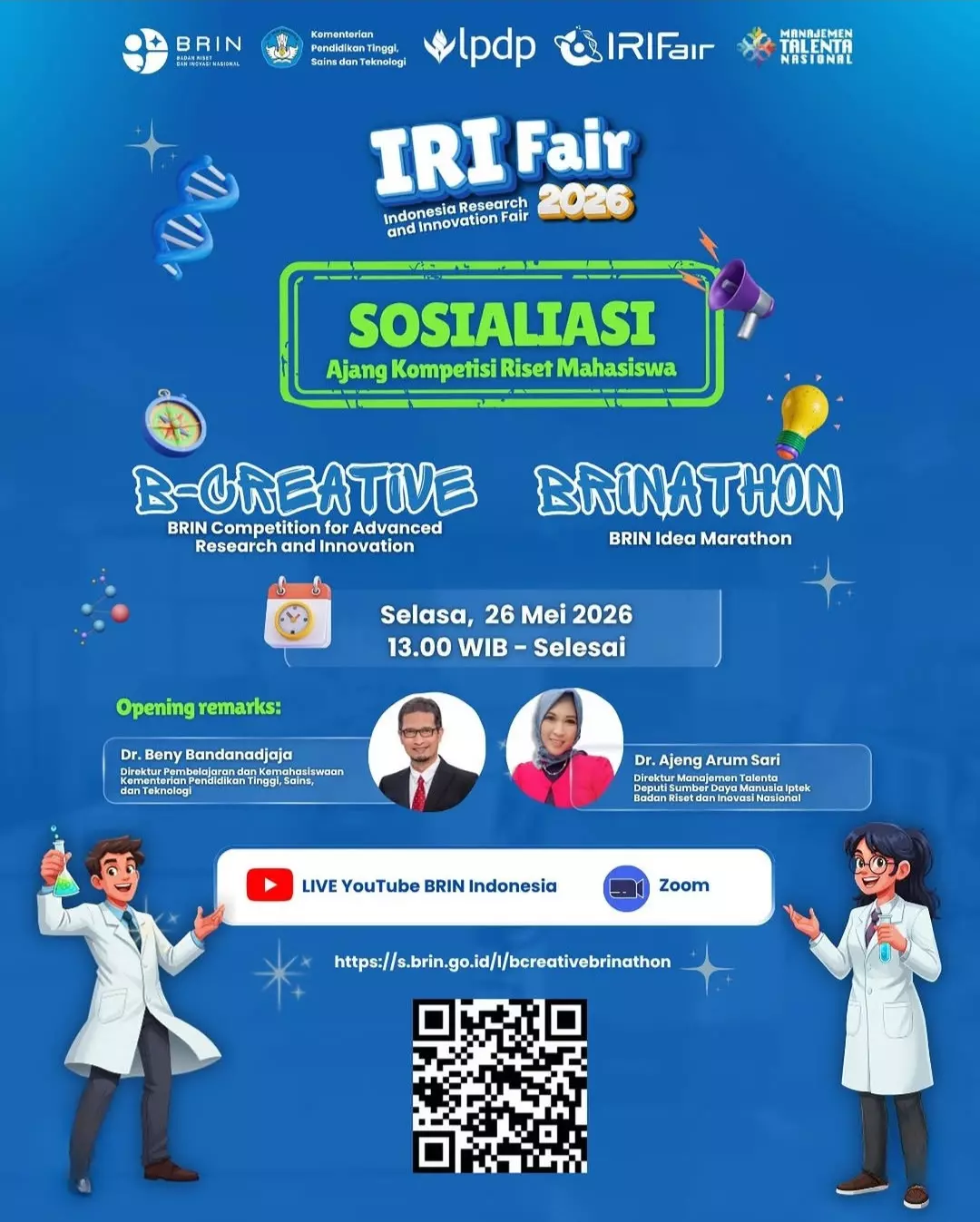 IRI Fair 2026 Socialization: Students Invited to Join the B-Creative and BRINATHON Research Competitions